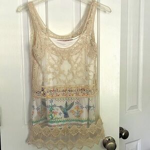 Desigual women’s lace overlay top, S, NWOT